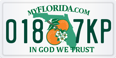 FL license plate 0187KP