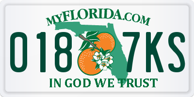 FL license plate 0187KS