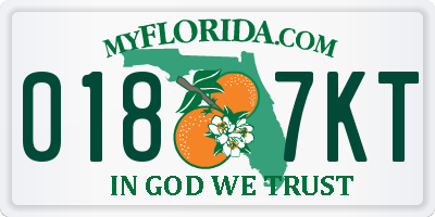 FL license plate 0187KT