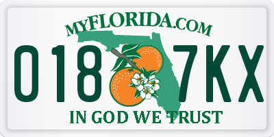 FL license plate 0187KX