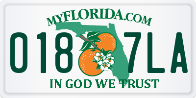FL license plate 0187LA