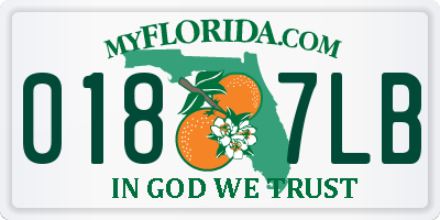 FL license plate 0187LB