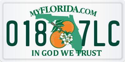 FL license plate 0187LC