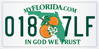 FL license plate 0187LF