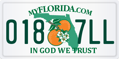 FL license plate 0187LL