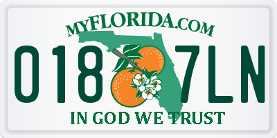 FL license plate 0187LN