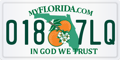 FL license plate 0187LQ