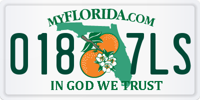 FL license plate 0187LS
