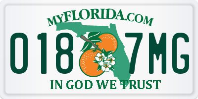 FL license plate 0187MG