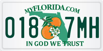 FL license plate 0187MH