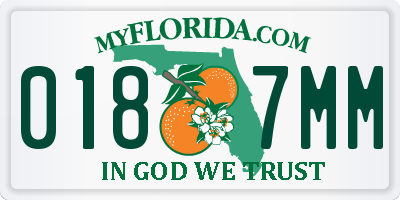 FL license plate 0187MM
