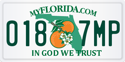 FL license plate 0187MP