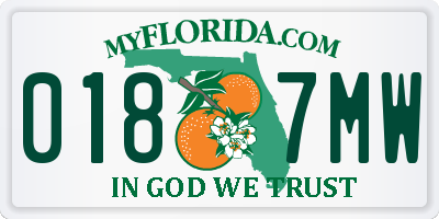 FL license plate 0187MW