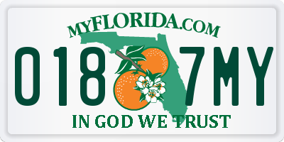 FL license plate 0187MY
