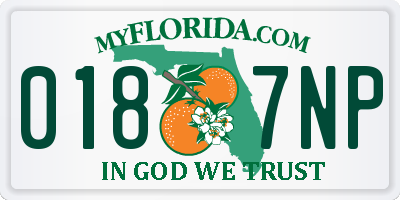 FL license plate 0187NP