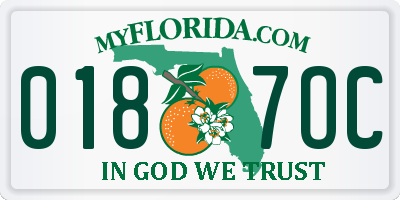 FL license plate 0187OC