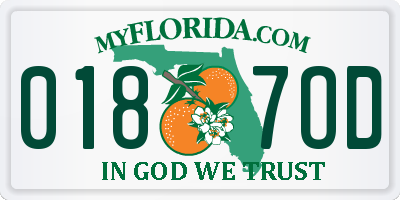 FL license plate 0187OD
