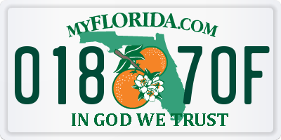 FL license plate 0187OF