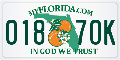 FL license plate 0187OK