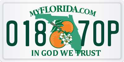 FL license plate 0187OP