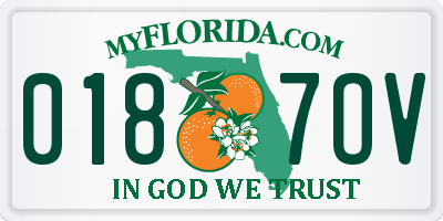 FL license plate 0187OV
