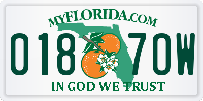FL license plate 0187OW