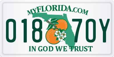 FL license plate 0187OY