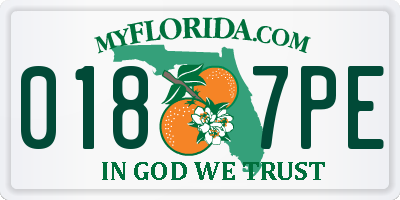 FL license plate 0187PE