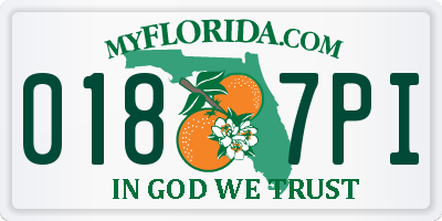 FL license plate 0187PI