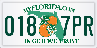 FL license plate 0187PR