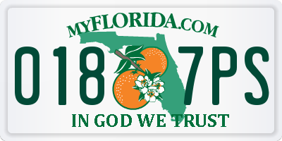 FL license plate 0187PS
