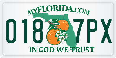 FL license plate 0187PX
