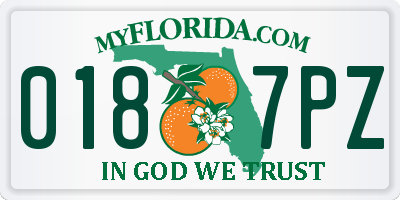 FL license plate 0187PZ
