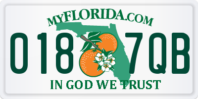 FL license plate 0187QB
