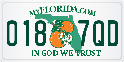 FL license plate 0187QD