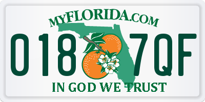 FL license plate 0187QF