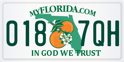 FL license plate 0187QH