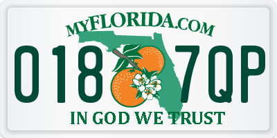 FL license plate 0187QP