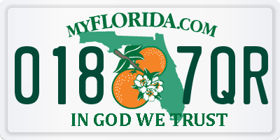 FL license plate 0187QR