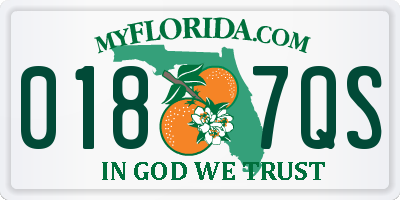 FL license plate 0187QS