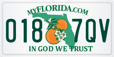 FL license plate 0187QV