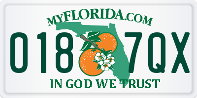 FL license plate 0187QX