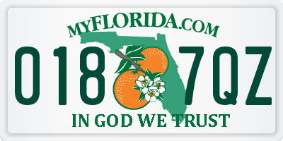 FL license plate 0187QZ