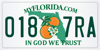 FL license plate 0187RA