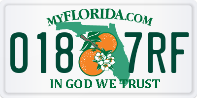FL license plate 0187RF