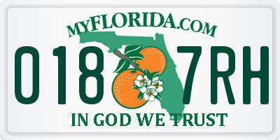 FL license plate 0187RH