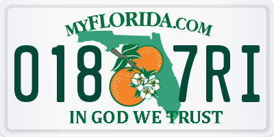 FL license plate 0187RI