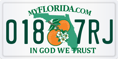 FL license plate 0187RJ