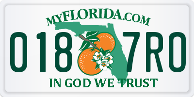 FL license plate 0187RO
