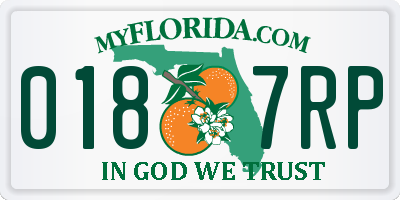 FL license plate 0187RP